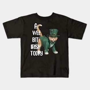 cat-a wee bit irish today Kids T-Shirt